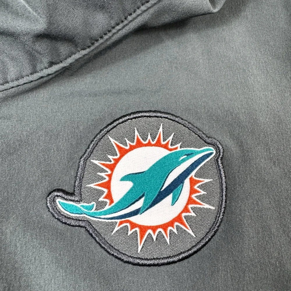 Nike NFL On-Field Miami Dolphins Coach-Issued Gray Full-Zip Jacket Mens 2XL EUC
